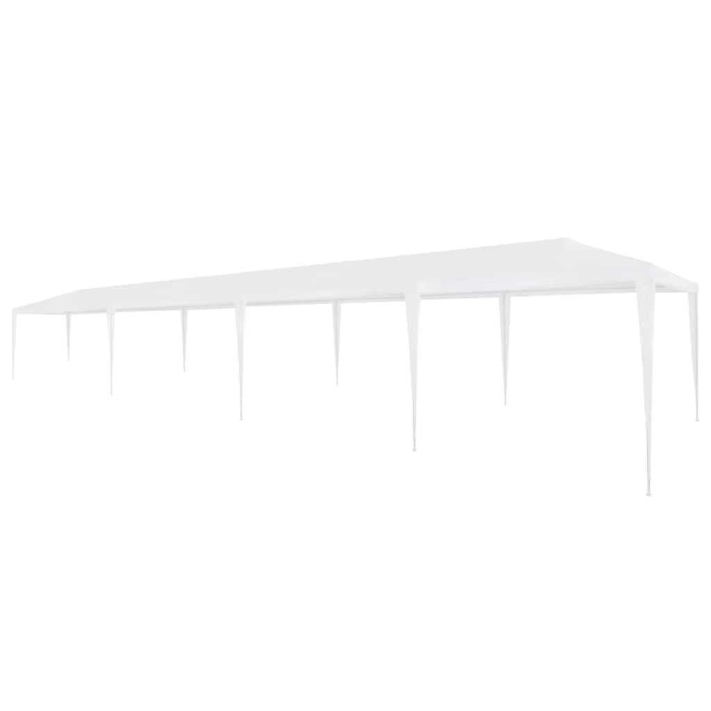 White PE Roof Party Tent Gazebo Canopy Shelter 9.8ft x 39.4ft x 8.4ft N34587