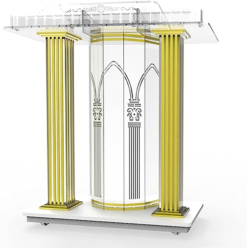 Acrylic Podium with Casters Floor Standing Rolling Lectern X111