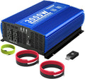 3000W Pure Sine Wave Power Inverter 12V DC to 110V AC Car Inverter with Bluetooth 4 AC Outlets 2 USB Ports X74395