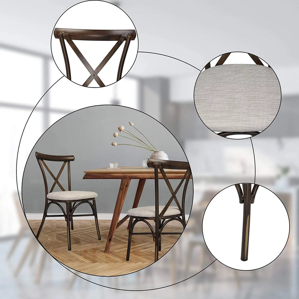 Upholstered Dining Chairs Set of 2 Sand Beige J179
