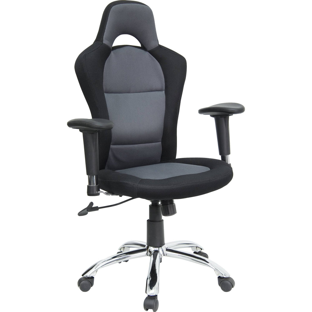 High Back Ergonomic Massaging Swivel Office Chair Black/Silver I350980