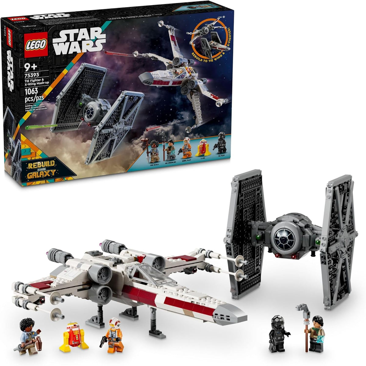 TIE Fighter & X-Wing Building Set with 4 Minifigures C1334