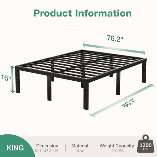Full Size 14 Inch Metal Platform Bed Frame with Storage H778818