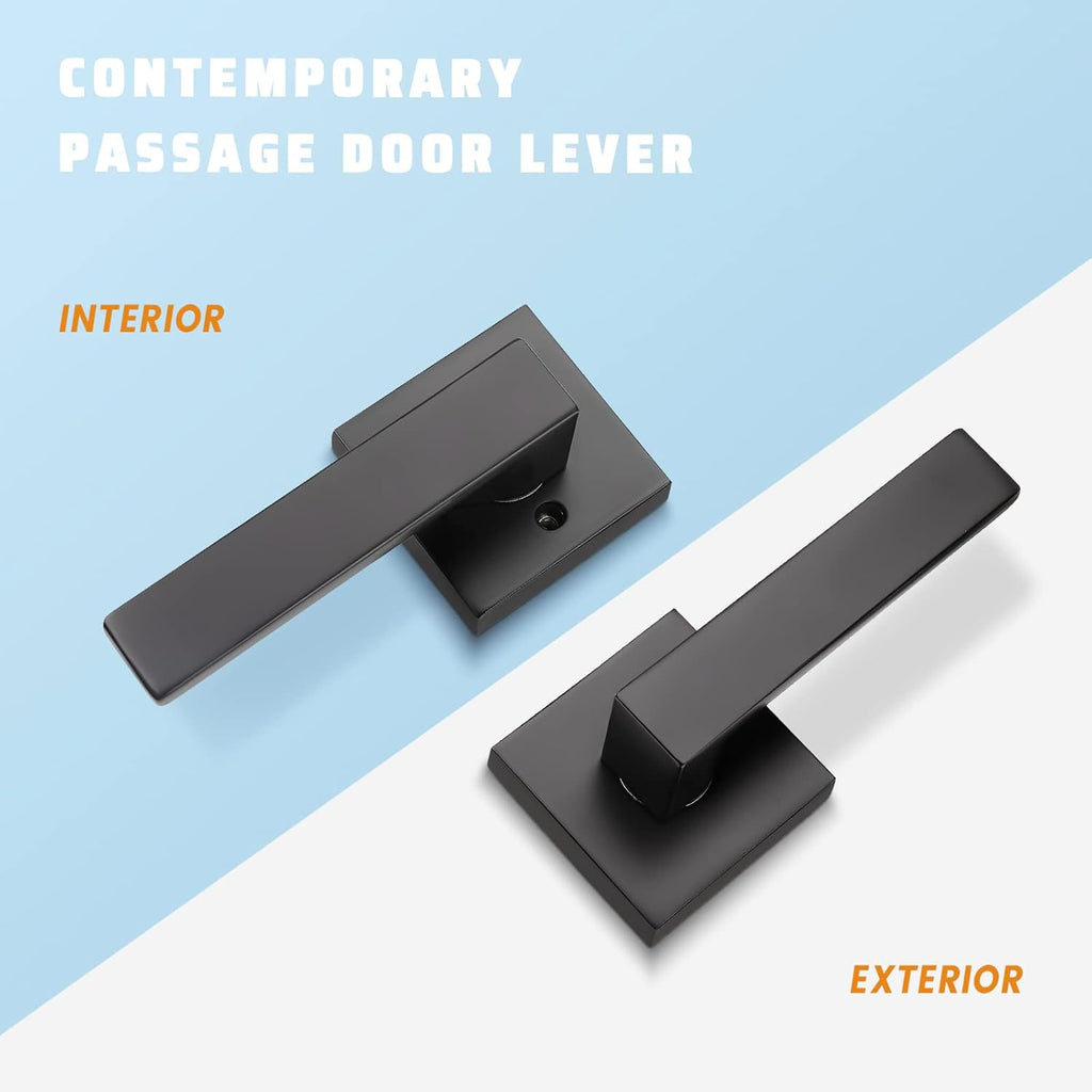 6 Pack Black Matte Door Handles C15576