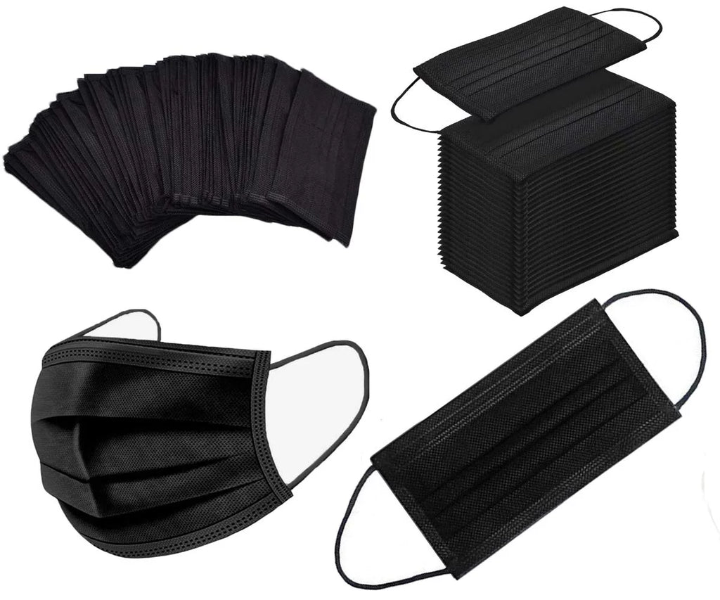 2000 Pack Black 3 Ply Disposable Face Masks M6032