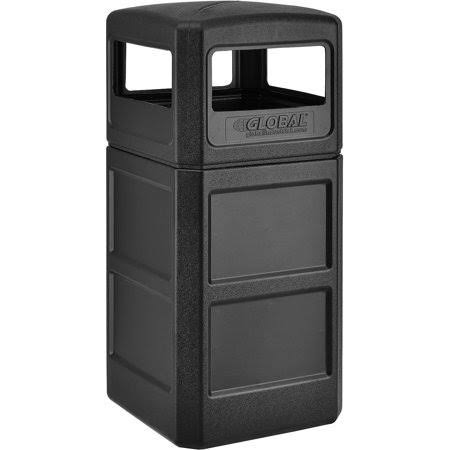 42 Gallon Black Plastic Waste Receptacle with Dome Lid C630