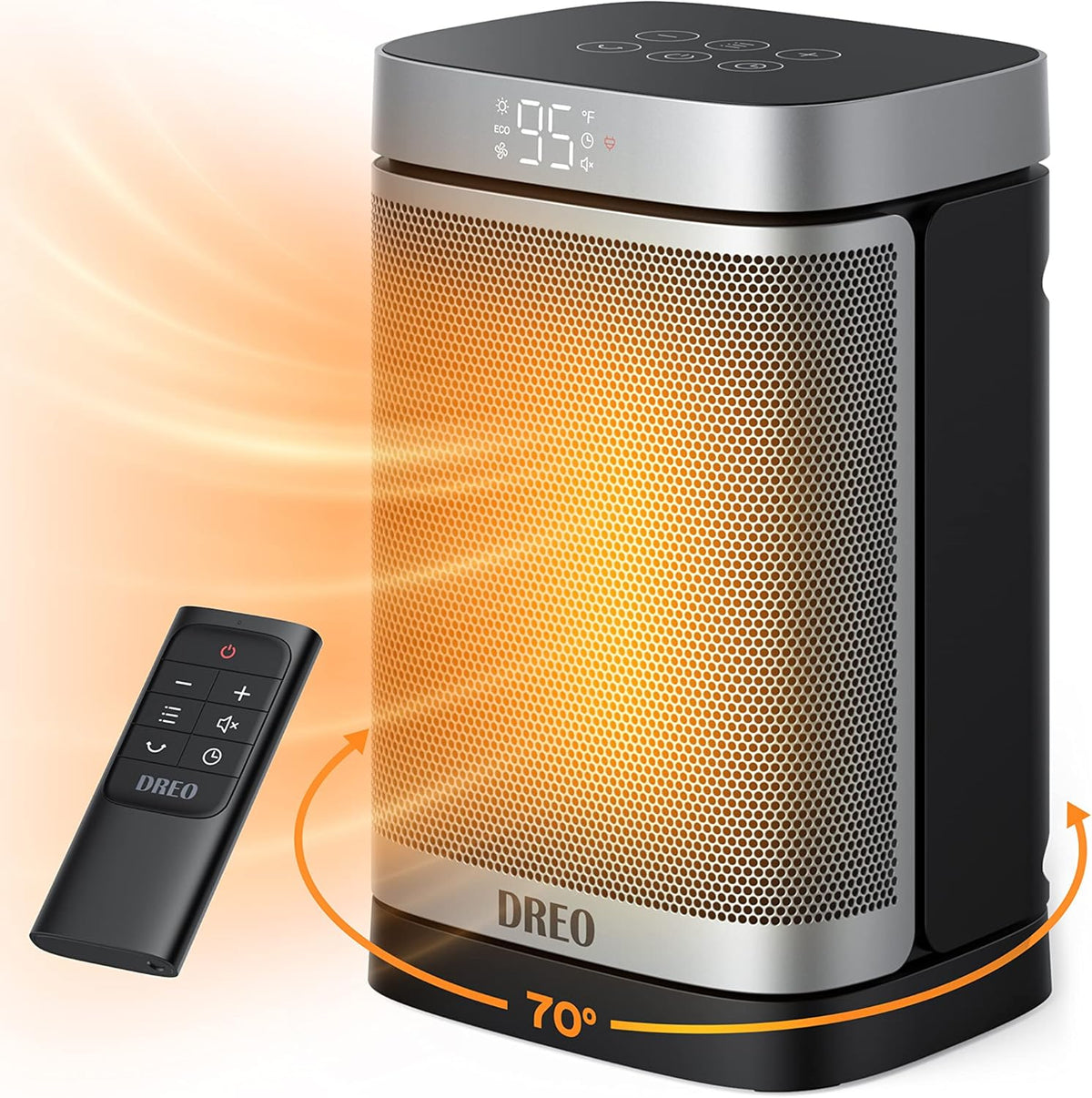 1500W Space Heater with Remote and Oscillating Tower Fan Q8919
