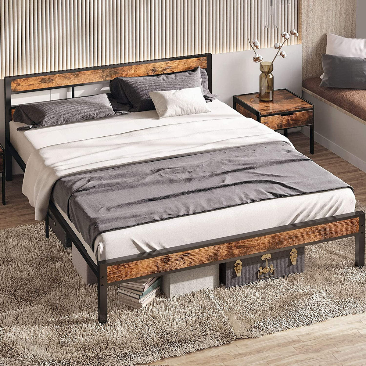Queen Metal Bed Frame with Headboard F909097