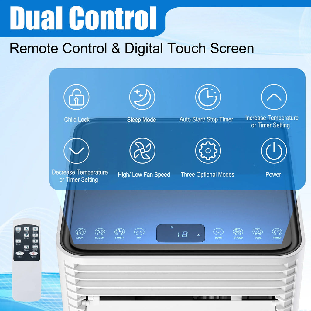 5000 BTU Portable Air Conditioner 3-in-1 Black S75956