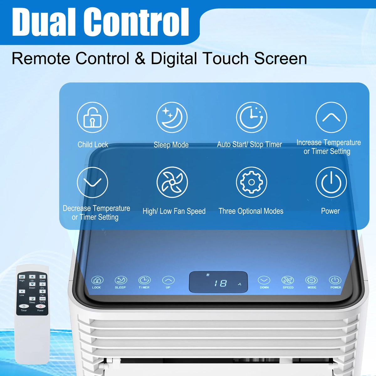 5000 BTU Portable Air Conditioner 3-in-1 Black S75956