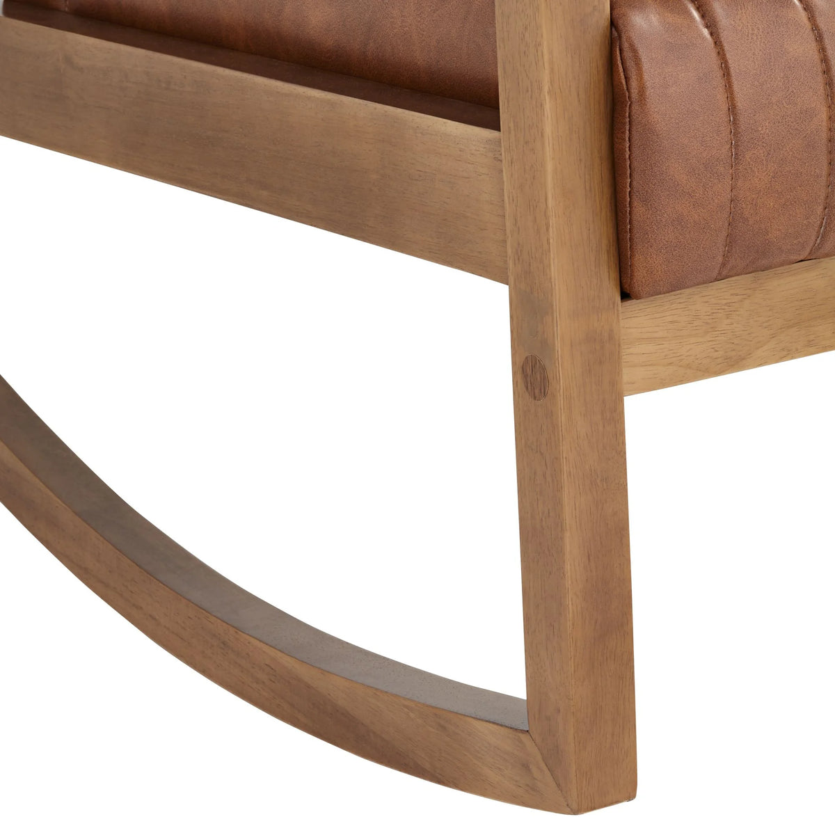 Rust Brown Wood Frame Rocking Chair U283072