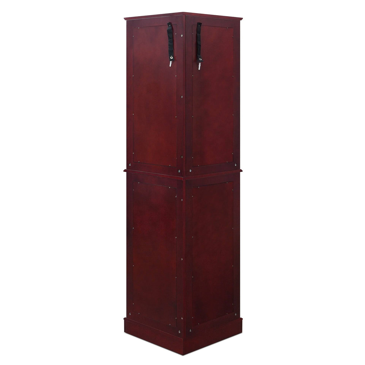 Cherry Lighted Corner Curio Cabinet with Tempered Glass Door Q306436