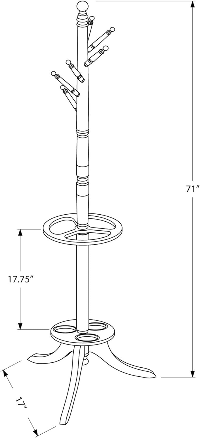 Solid Wood Coat Rack with Umbrella Holder Cappuccino F2189