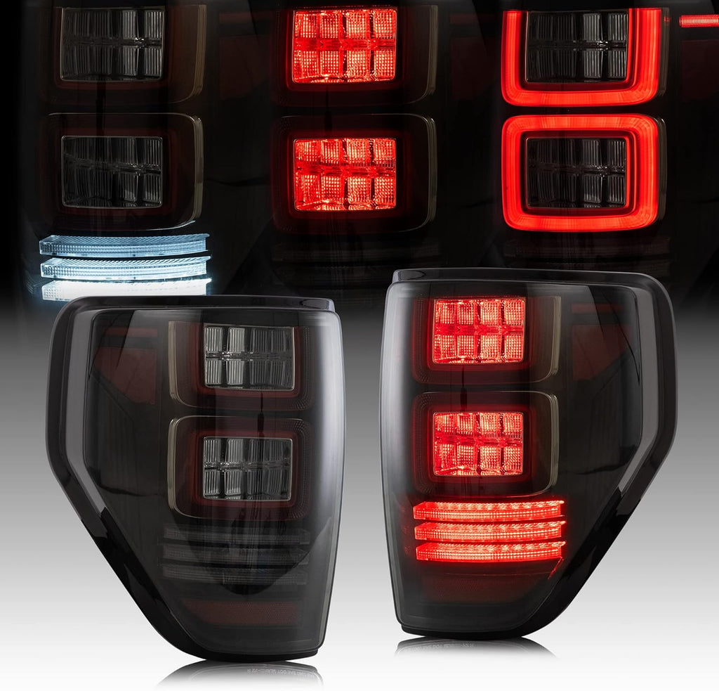 Smoked Tail Lights with Red Turn Signal Light Assembly M705