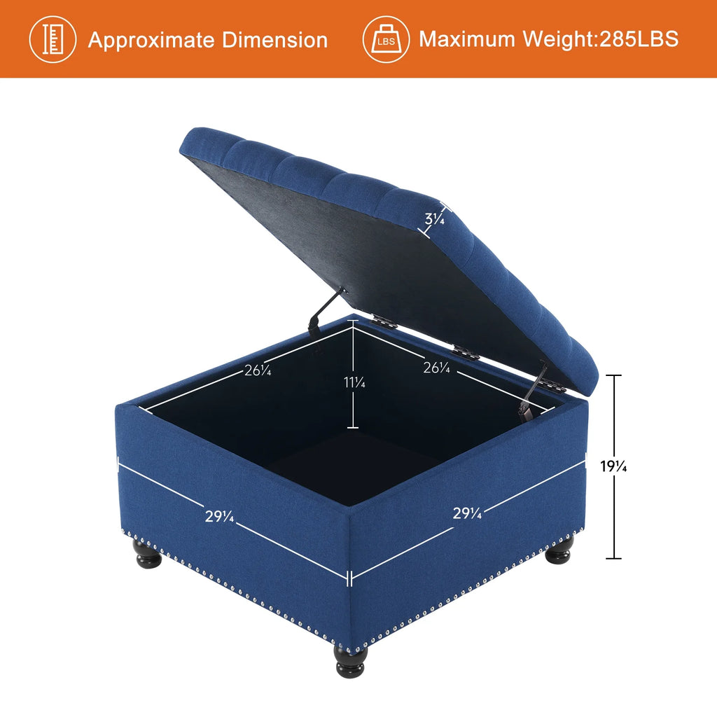 Large Upholstered Storage Ottoman Q718715