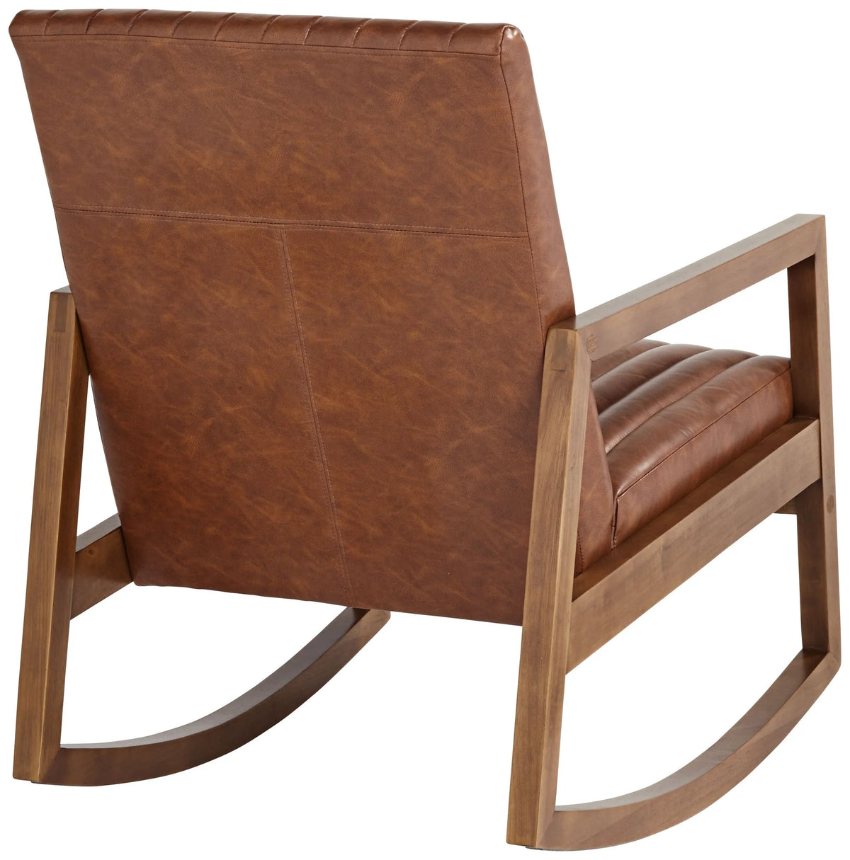 Rust Brown Wood Frame Rocking Chair U283072