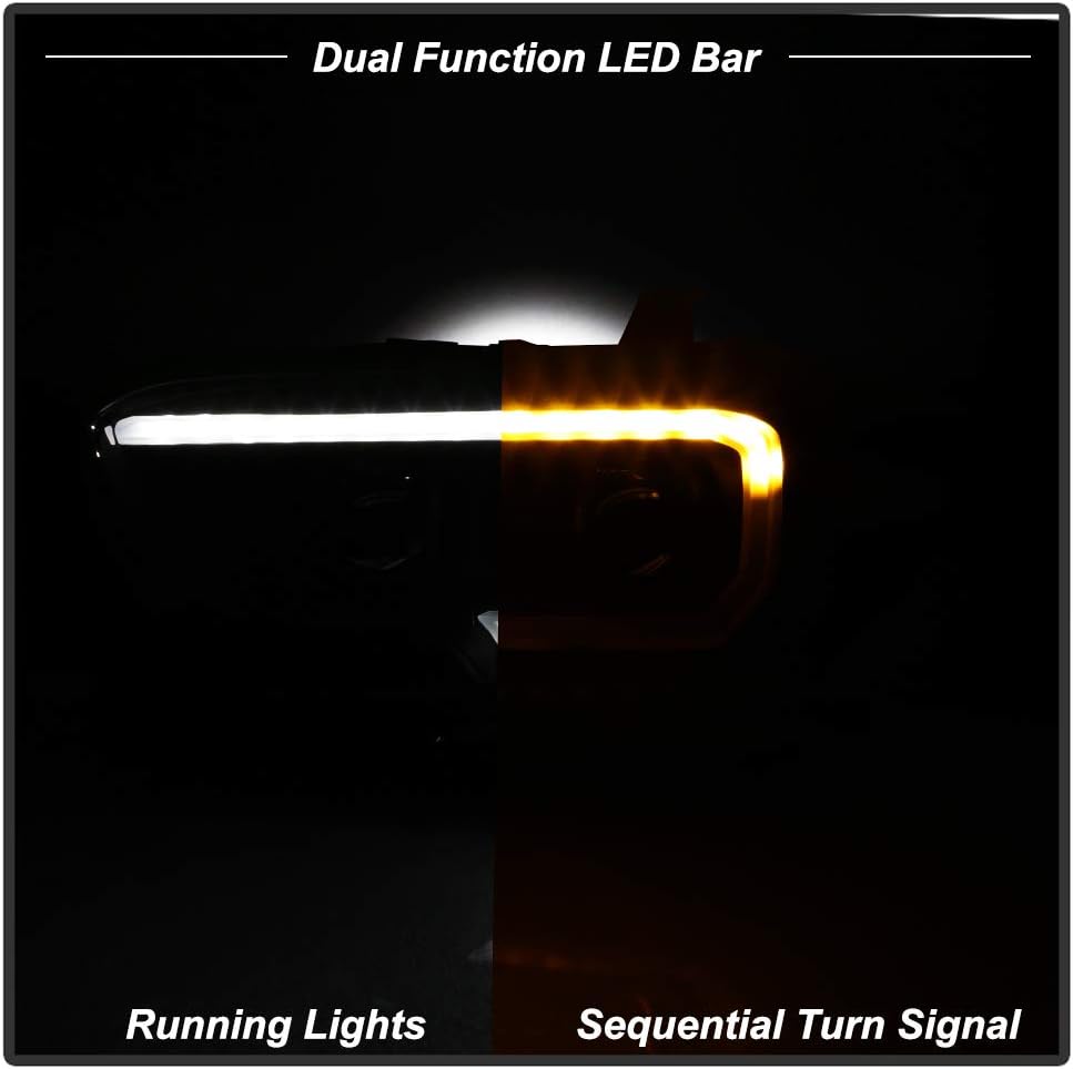 Black Smoked LED Sequential DRL Headlamps S525391