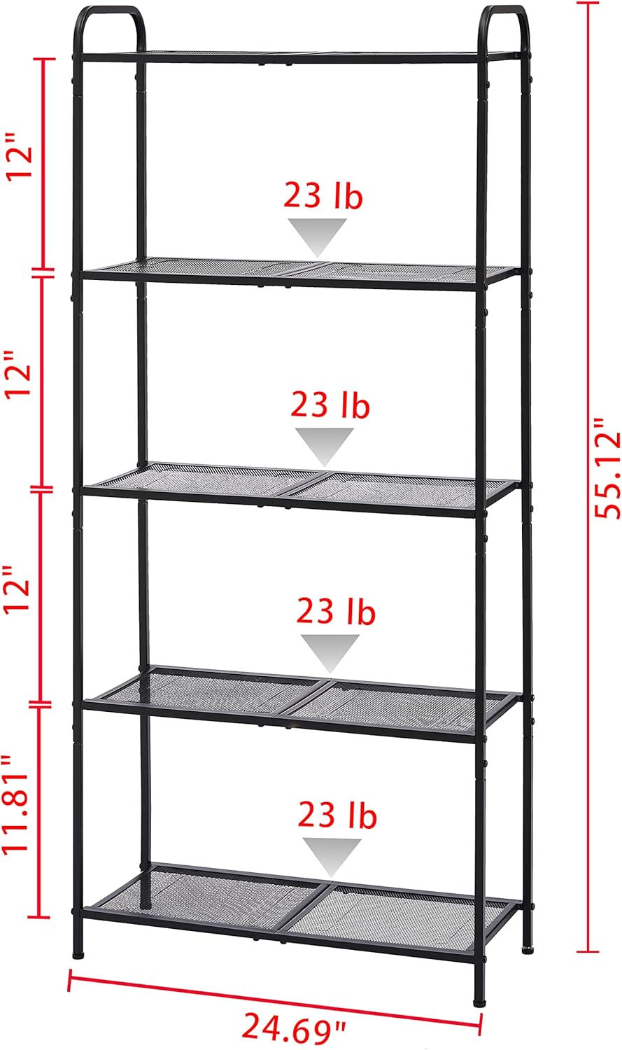5-Tier Metal Storage Shelving Unit L218