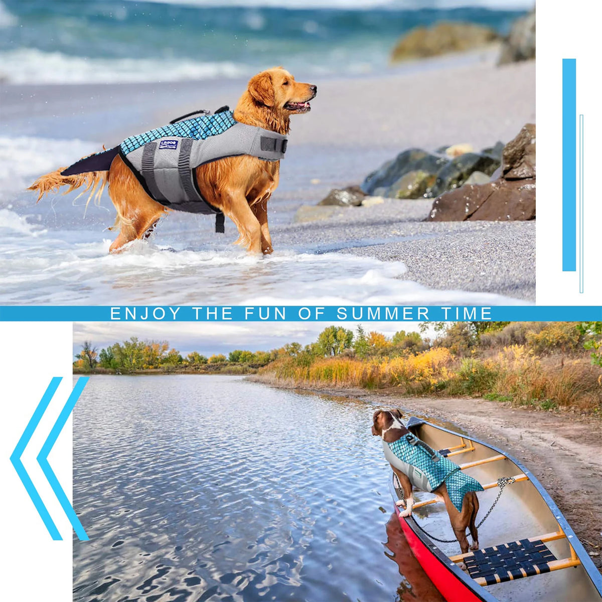 Reflective Adjustable Dog Life Jacket with Rescue Handle F58221