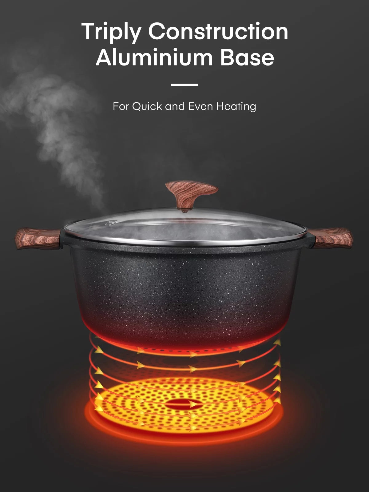 6 Quart Nonstick Stock Pot with Glass Lid K998961