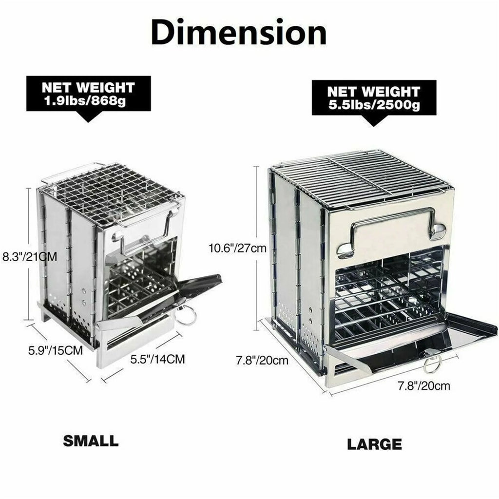 Portable Stainless Steel Wood Burning Stove X5388