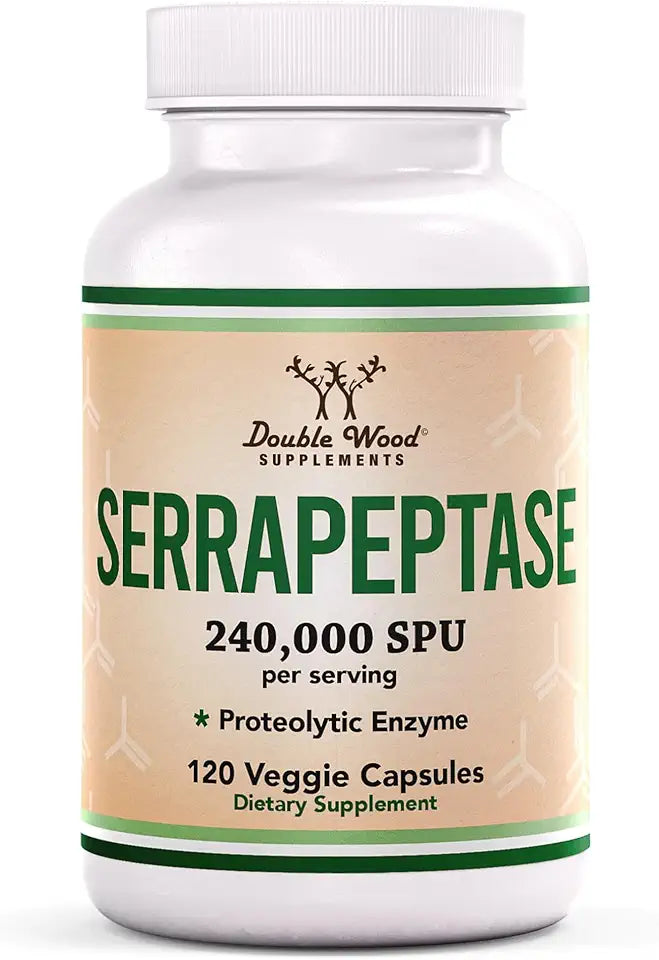 240,000 SPU Serrapeptase 120 Veggie Capsules Non-GMO Gluten Free C45765