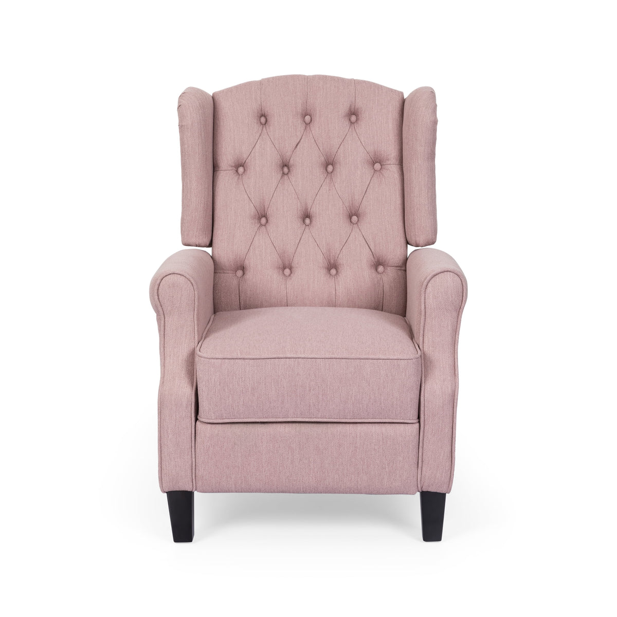 Light Blush Tufted Fabric Push Back Recliner A623741