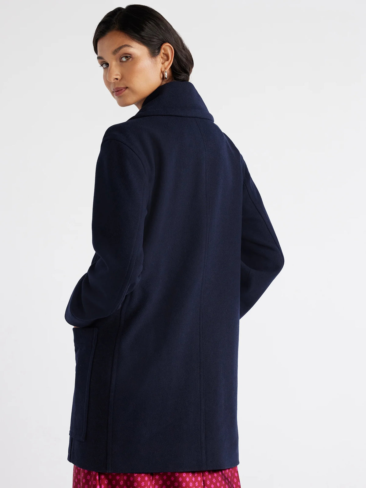 Wool-Blend Peacoat with Patch Pockets P226631