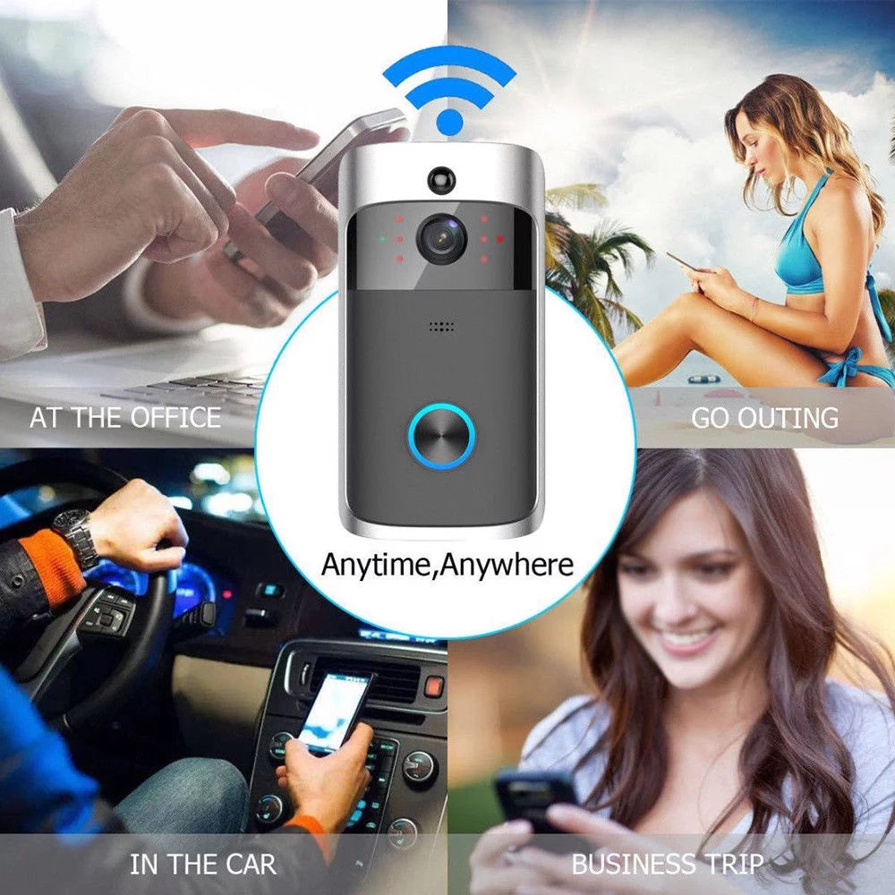 Black WiFi Doorbell Video Camera Intercom Security Bell E1420