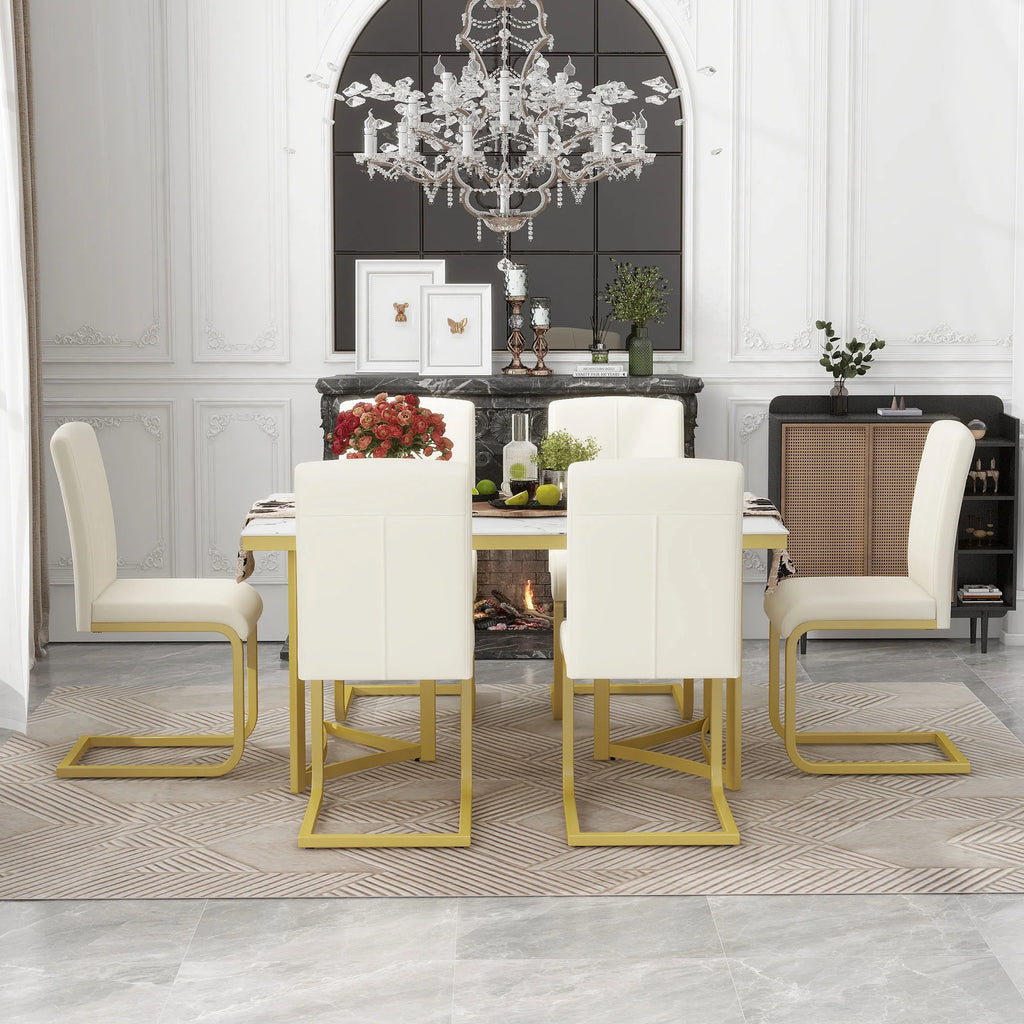 7-Piece Modern Dining Table Set J439