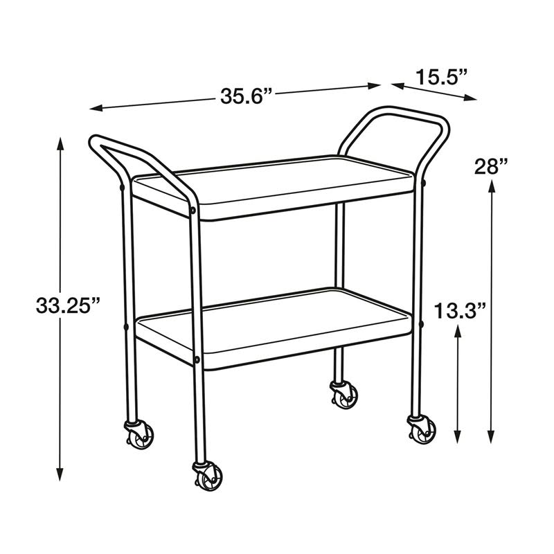 White 2 Tier Serving Cart G484798