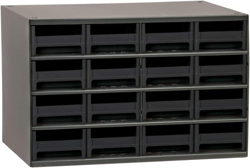 16-Drawer Steel Parts Craft Storage Cabinet Hardware Organizer, Gray, Black G68173