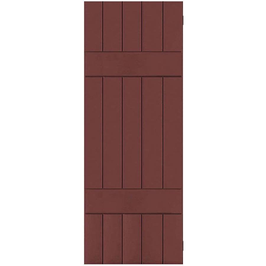 Cottage Red Real Wood Cedar Board-n-Batten Shutters Per Pair J4838