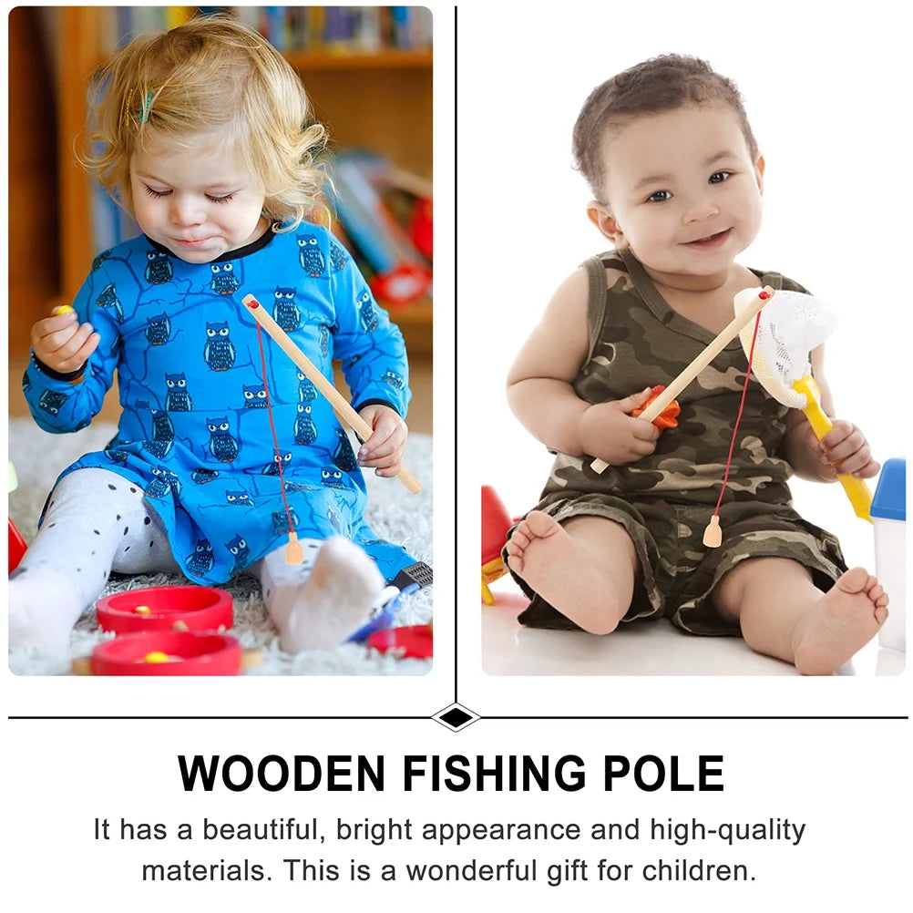 4Pcs Wooden Magnetic Fishing Poles Toys Z350160