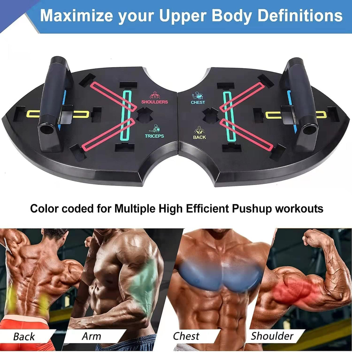 Push Up Board with 15 Gym Accessories, Foldable Pushup Bar with Resistance Band, Jump Rope Pack of 2 P5220