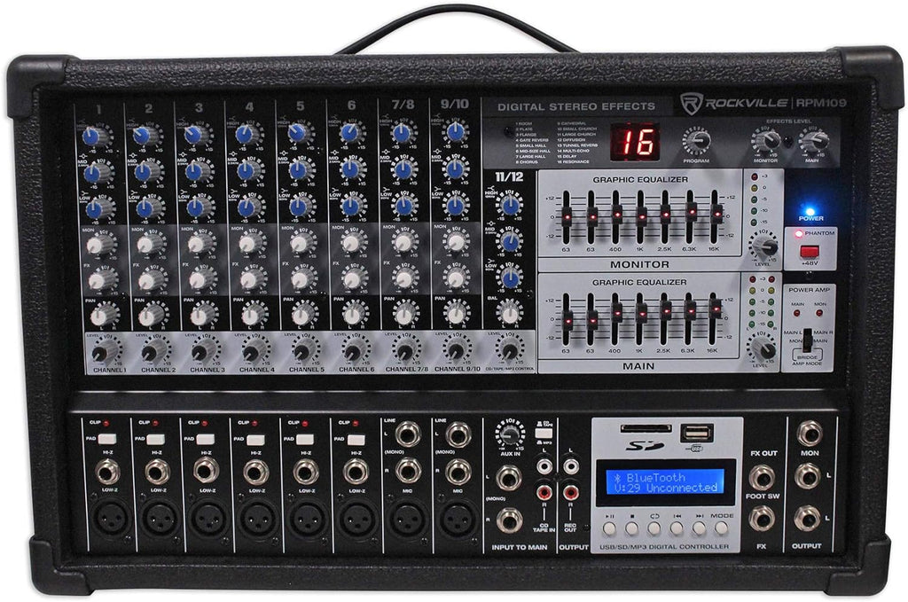 2000w Powered 4 Channel Mixer Stereo Amplifier with Bluetooth O284706