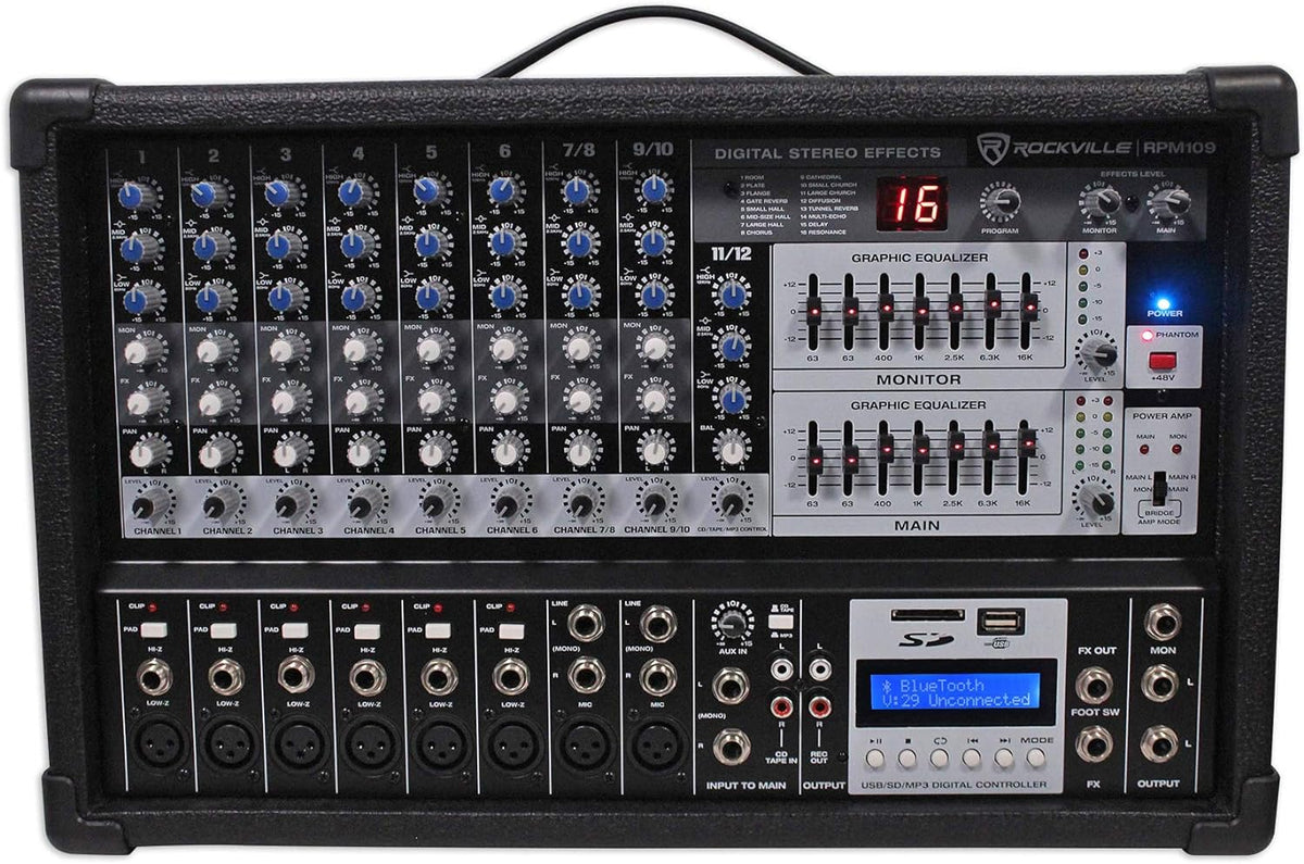 2000w Powered 4 Channel Mixer Stereo Amplifier with Bluetooth O284706