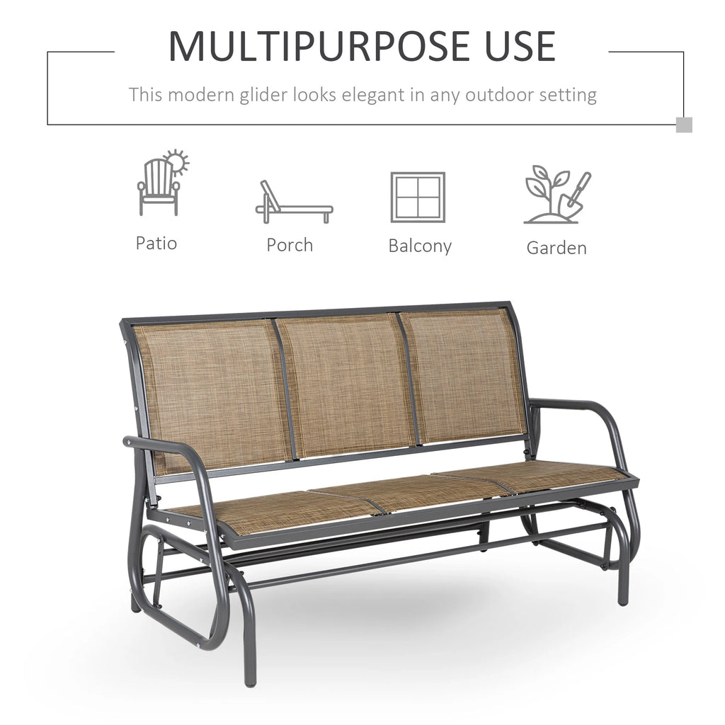 Brown Mesh Outdoor Glider Bench E33713