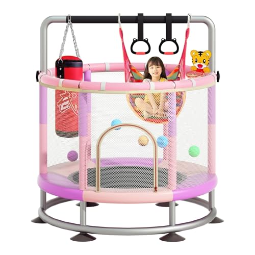60" Round Baby Toddler Trampoline with Enclosure Net M3527