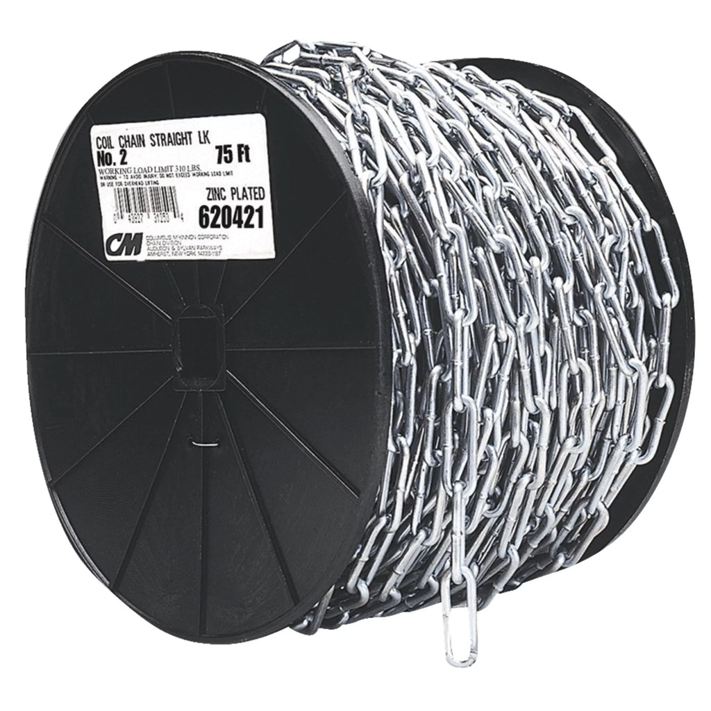 Straight Link Coil Chain 50' Electro-Galvanized M959977