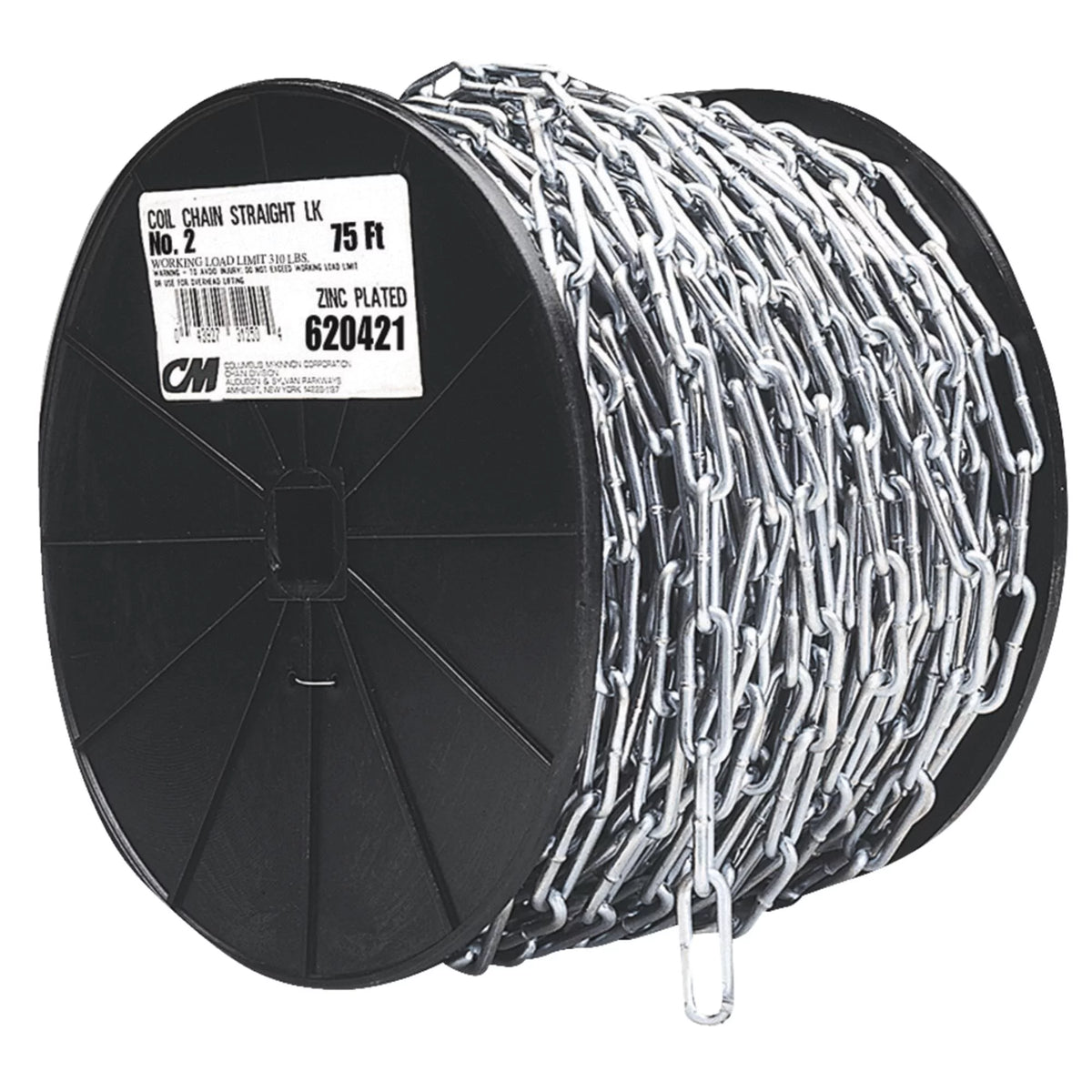 Straight Link Coil Chain 50' Electro-Galvanized M959977