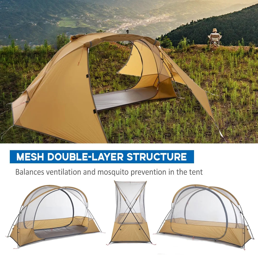 Lightweight Backpacking Tent for 1 Person Double layer Construction C186832