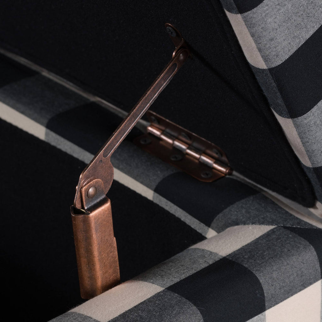 Black Checkerboard Storage Ottoman R849