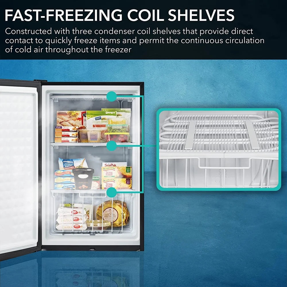 3.0 Cubic Feet Upright Freezer with Lock Black U405347