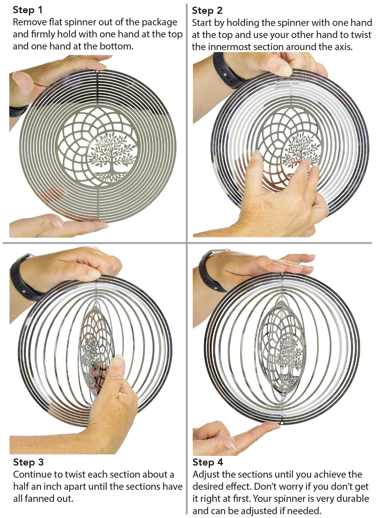 Tree of Life Dreamcatcher Kinetic Wind Spinner Outdoor Metal Hanging Spinners Large 3D Garden Art Wind Sculpture H66588