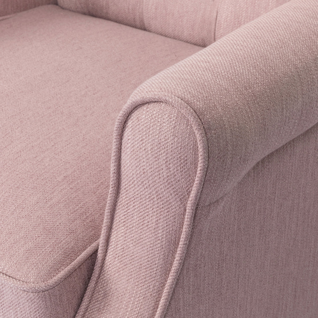 Light Blush Tufted Fabric Push Back Recliner A623741