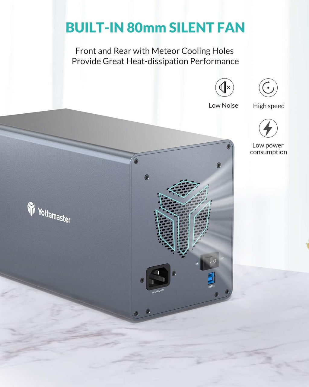 4 Bay Hard Drive Enclosure Aluminum Alloy USB3.0 to SATA3.0 External HDD SSD Storage Enclosure X7312