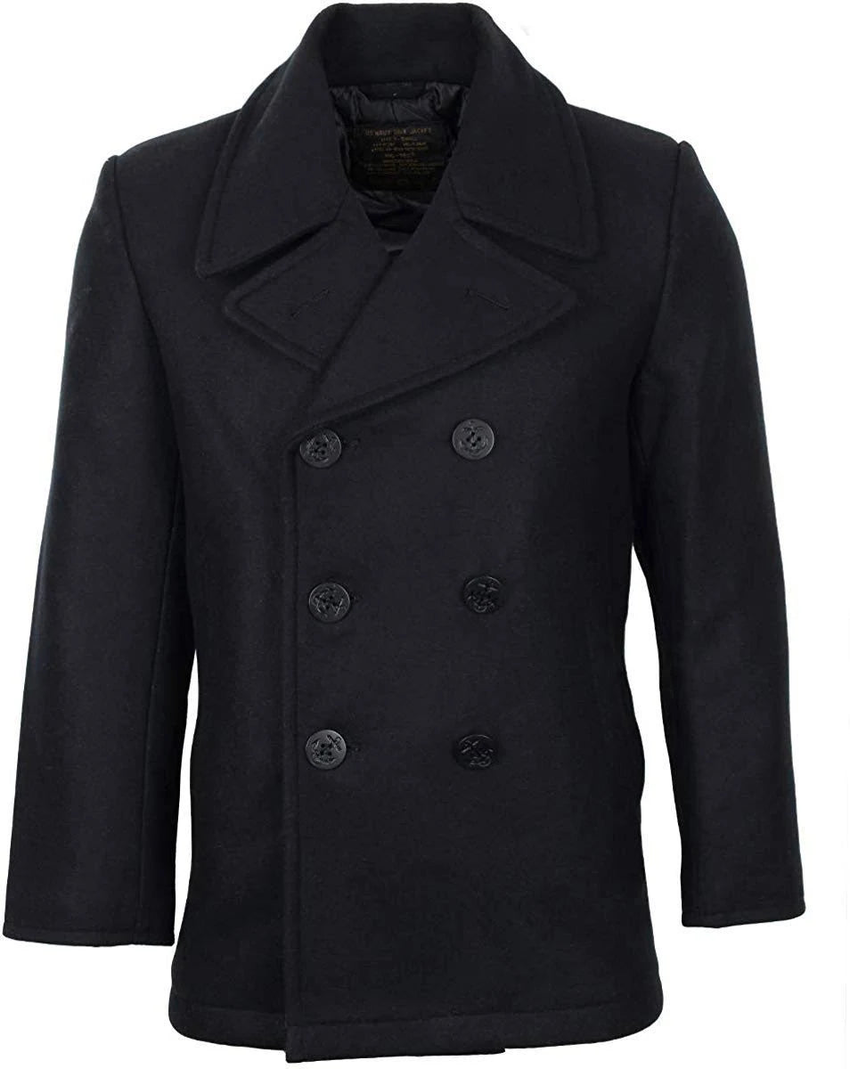 Black Size 4XL Pea Coat H691767