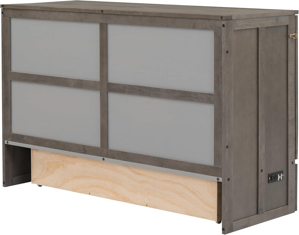 Queen Murphy Bed Cabinet with Drawer and Charging Station G9934