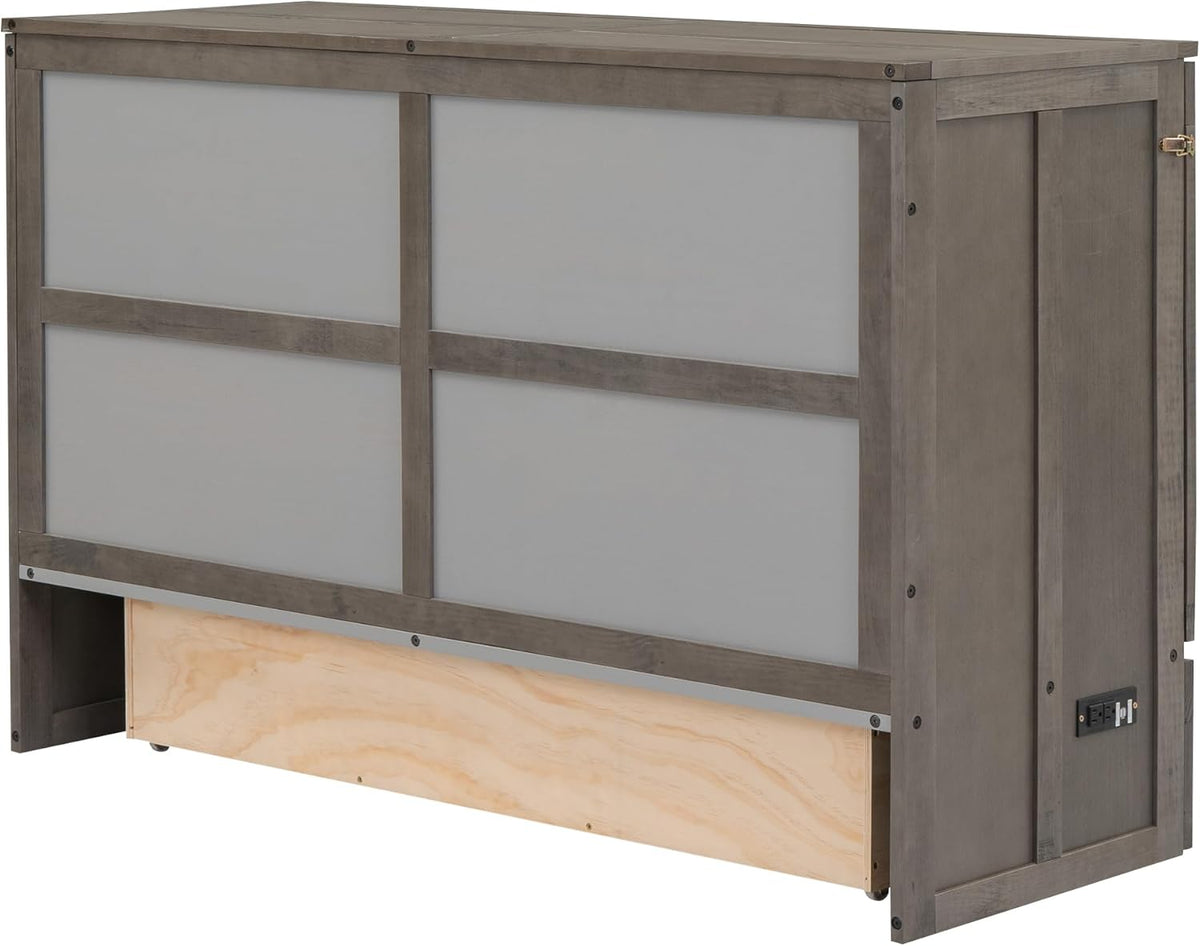 Queen Murphy Bed Cabinet with Drawer and Charging Station G9934